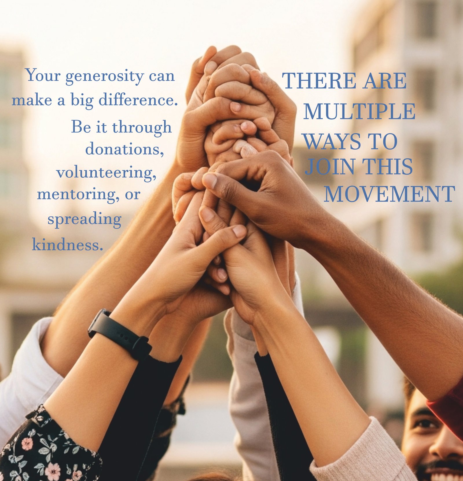 Get Involved - Contact Us with ways to join the movement